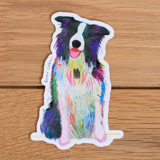 Border Collie Dog Sticker, I DREW DOGS, Dog Stickers, Dog Gifts