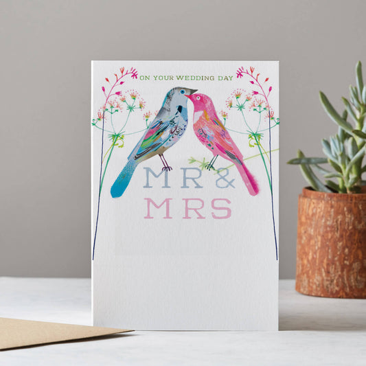 ON YOUR WEDDING DAY, MR & MRS BIRDS CARD