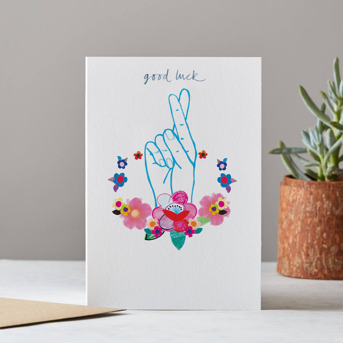 GOOD LUCK, FINGERS CROSSED CARD
