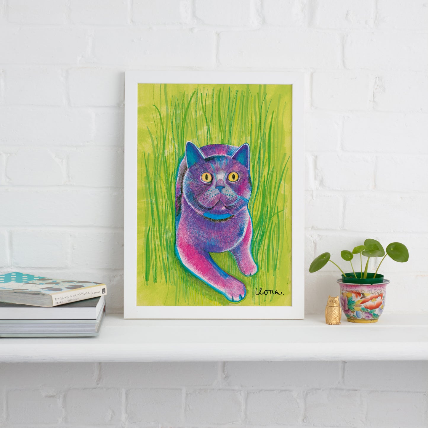 Blue Cat Print