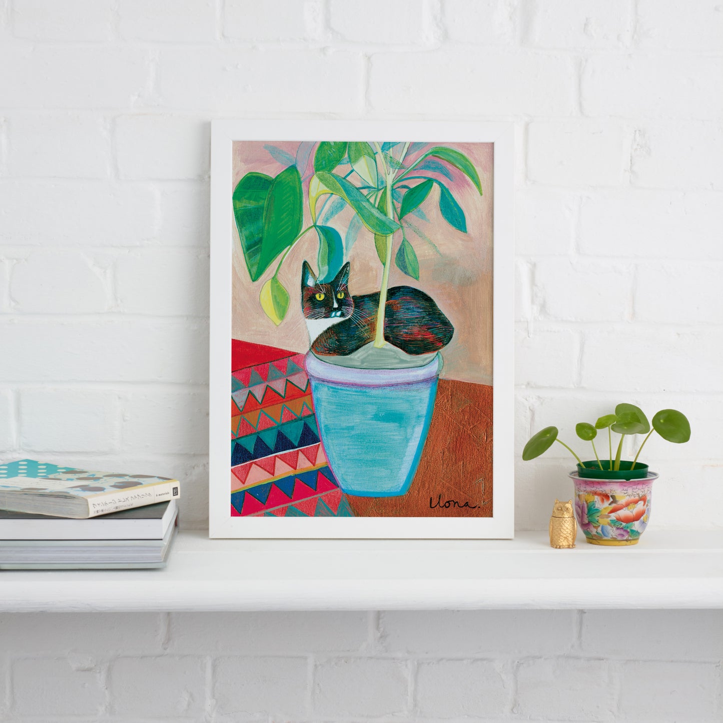 Flower Pot Cat Print