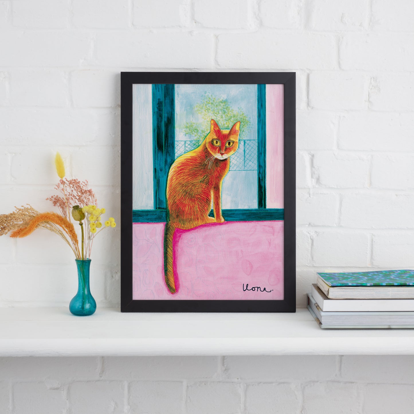 Window Sill Cat Print