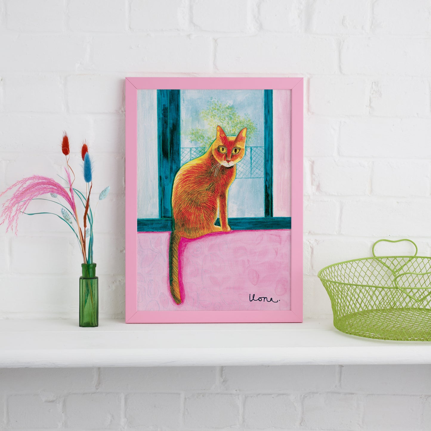 Window Sill Cat Print