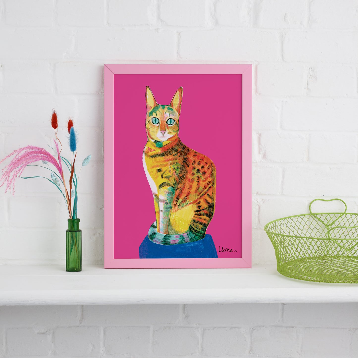 Pink Cat Print