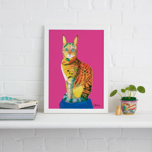 Pink Cat Print