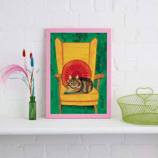 Chair Cat Print