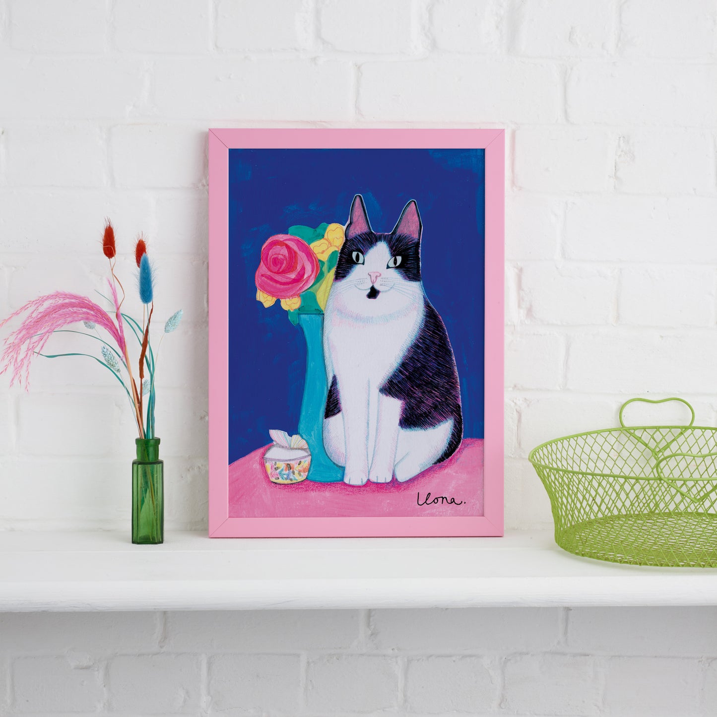 Cat with Vase Print