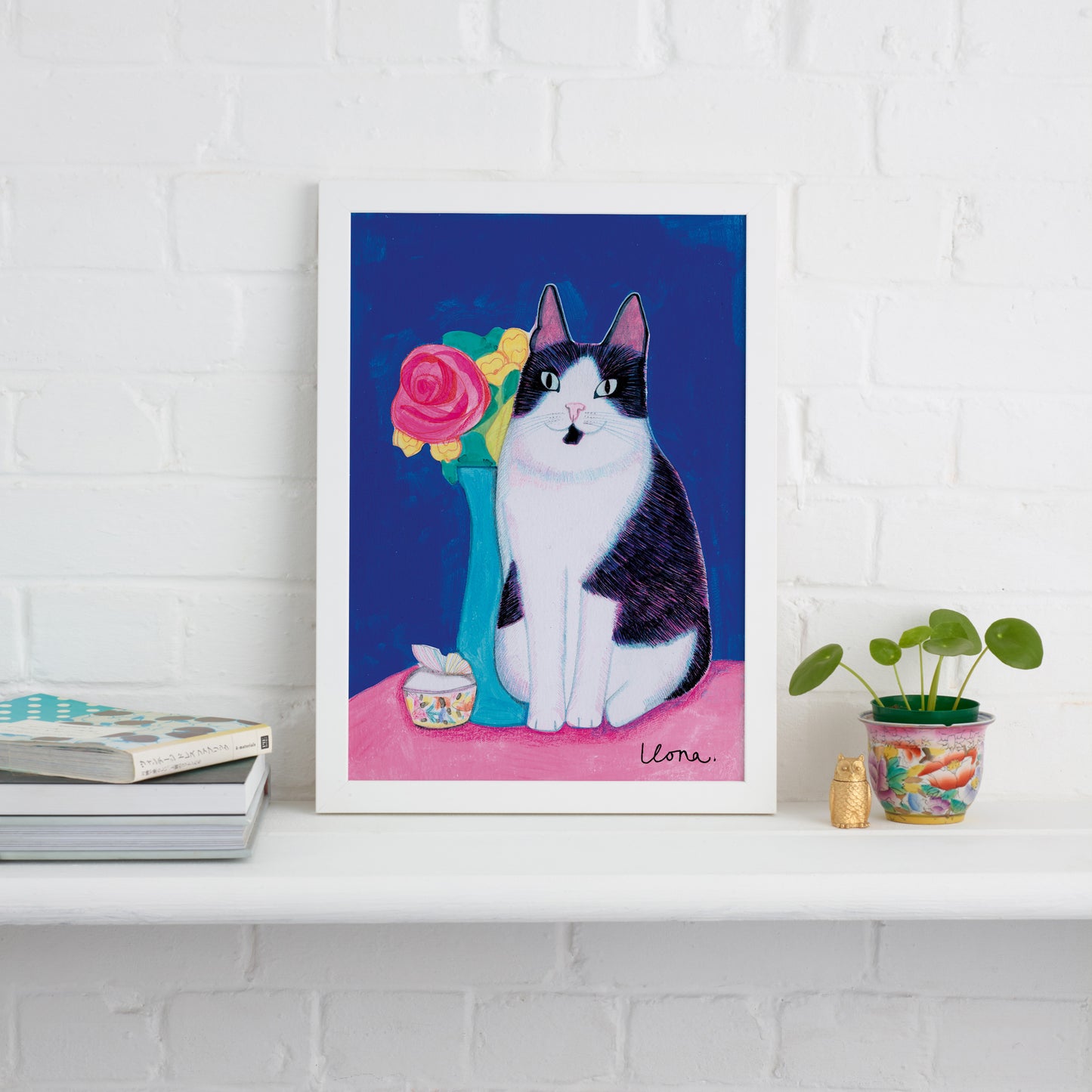 Cat with Vase Print