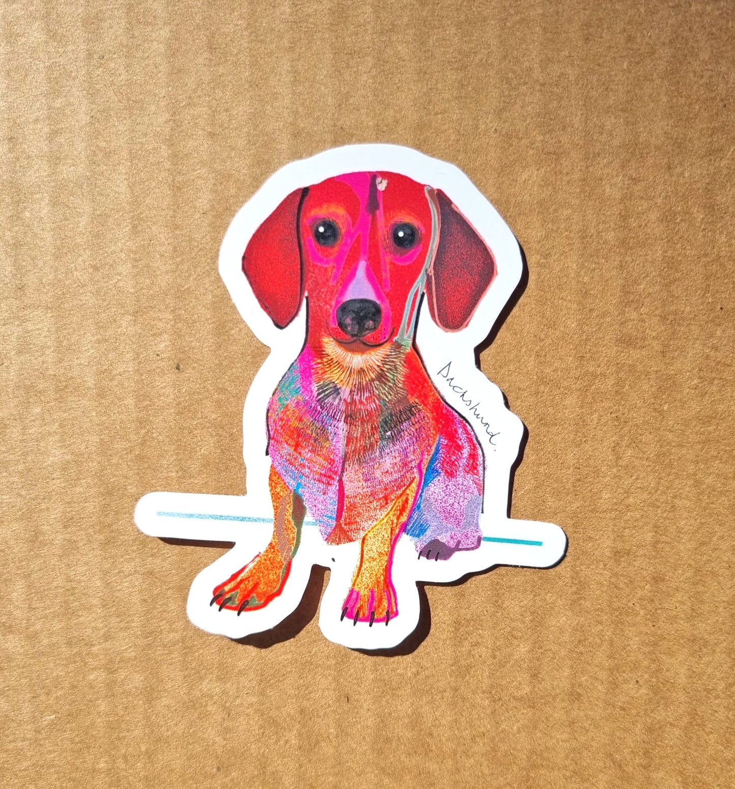 Dachshund Dog Sticker, I DREW DOGS, Dog Stickers, Dog Gifts