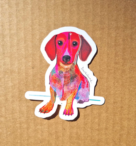 Dachshund Dog Sticker, I DREW DOGS, Dog Stickers, Dog Gifts