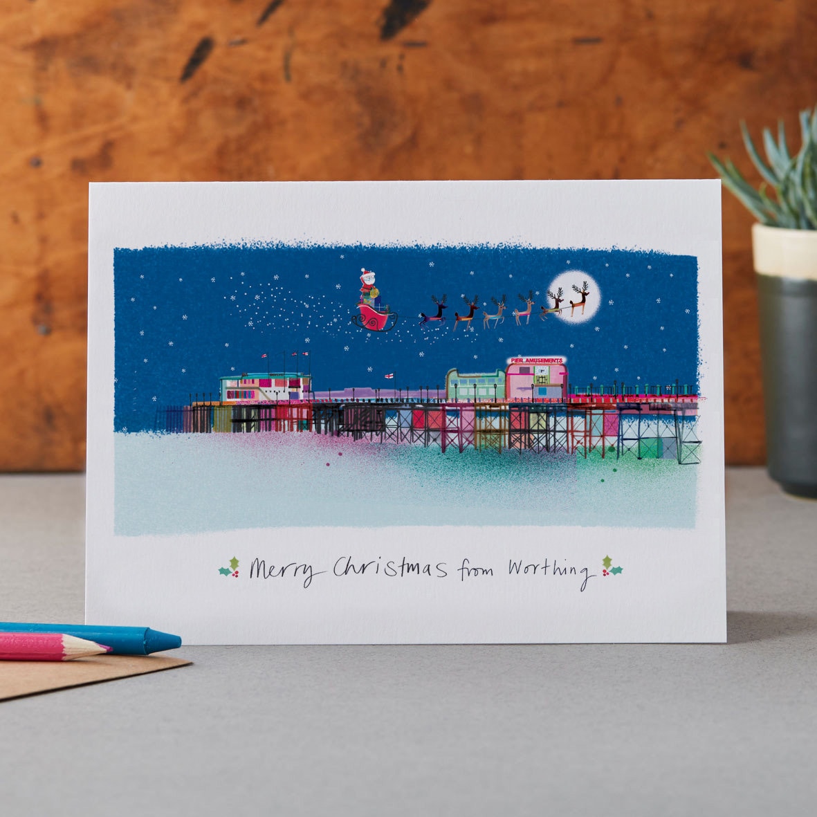 WORTHING PIER CHRISTMAS CARD, LM110