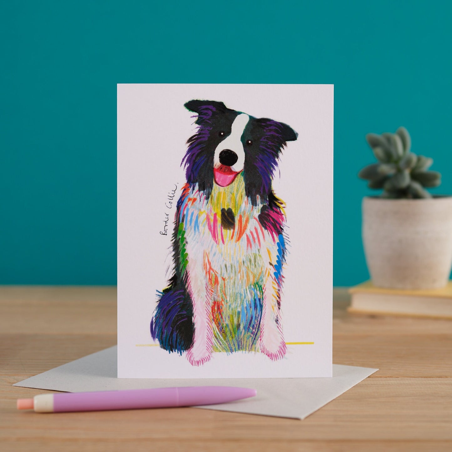 Border Collie Dog Card, Dog Gift, I DREW DOGS, WF005