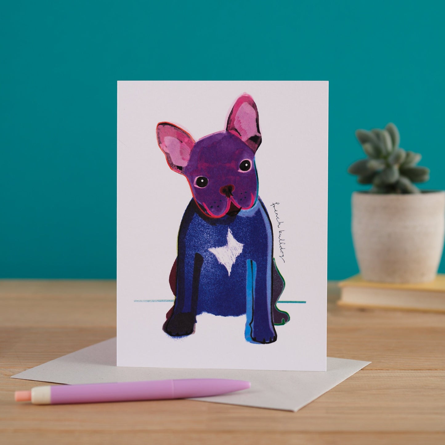 French Bulldog Dog Card, Dog Gift, I DREW DOGS, WF009