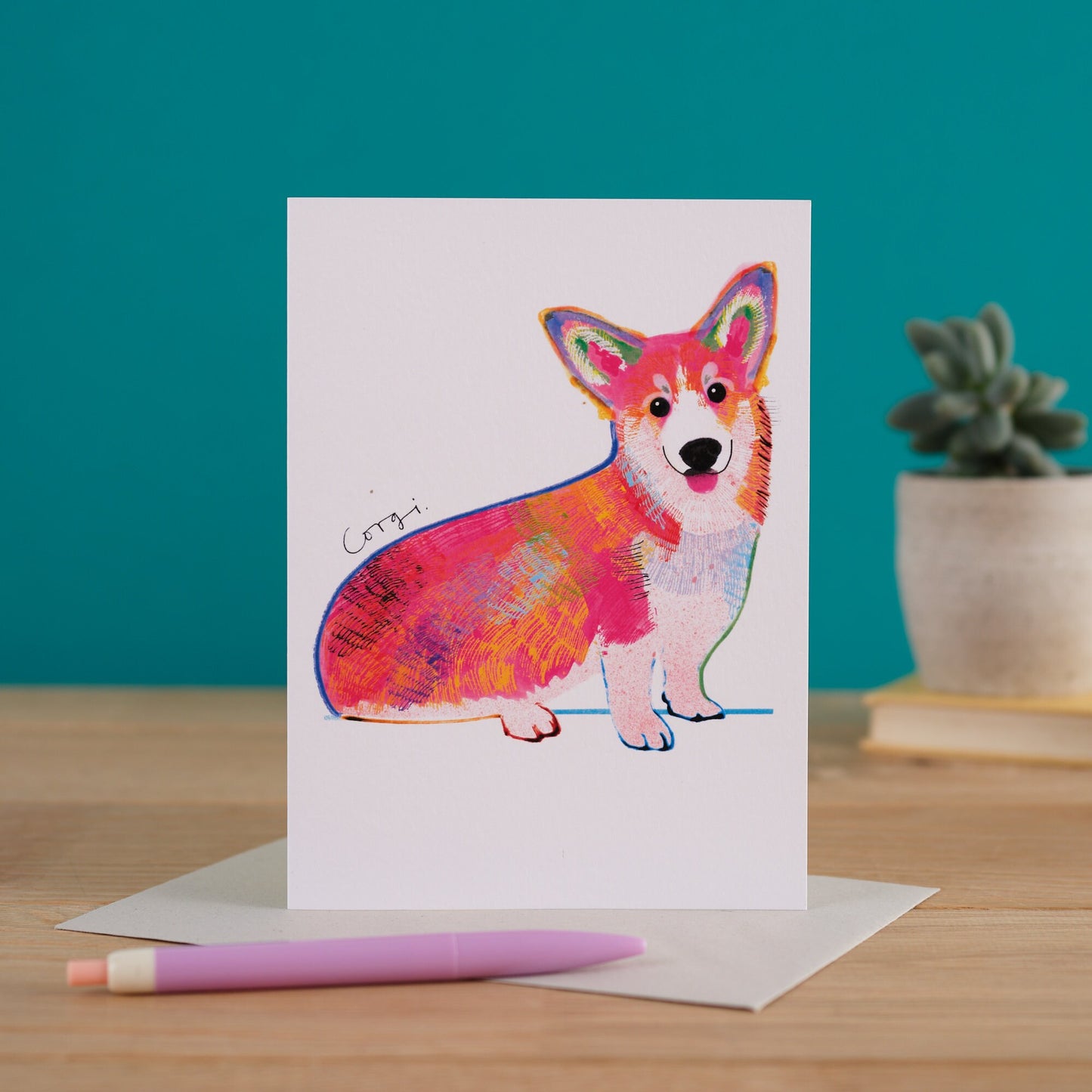 Corgi Dog Card, Dog Gift, I DREW DOGS, WF014