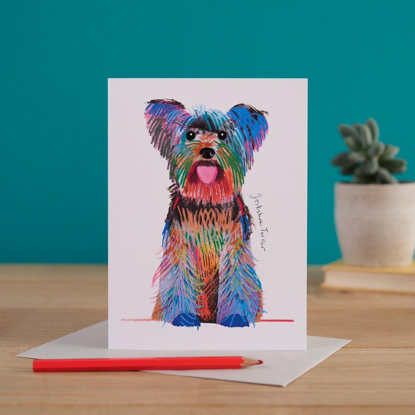 Yorkshire Terrier Dog Card, Dog Gift, I DREW DOGS, WF003