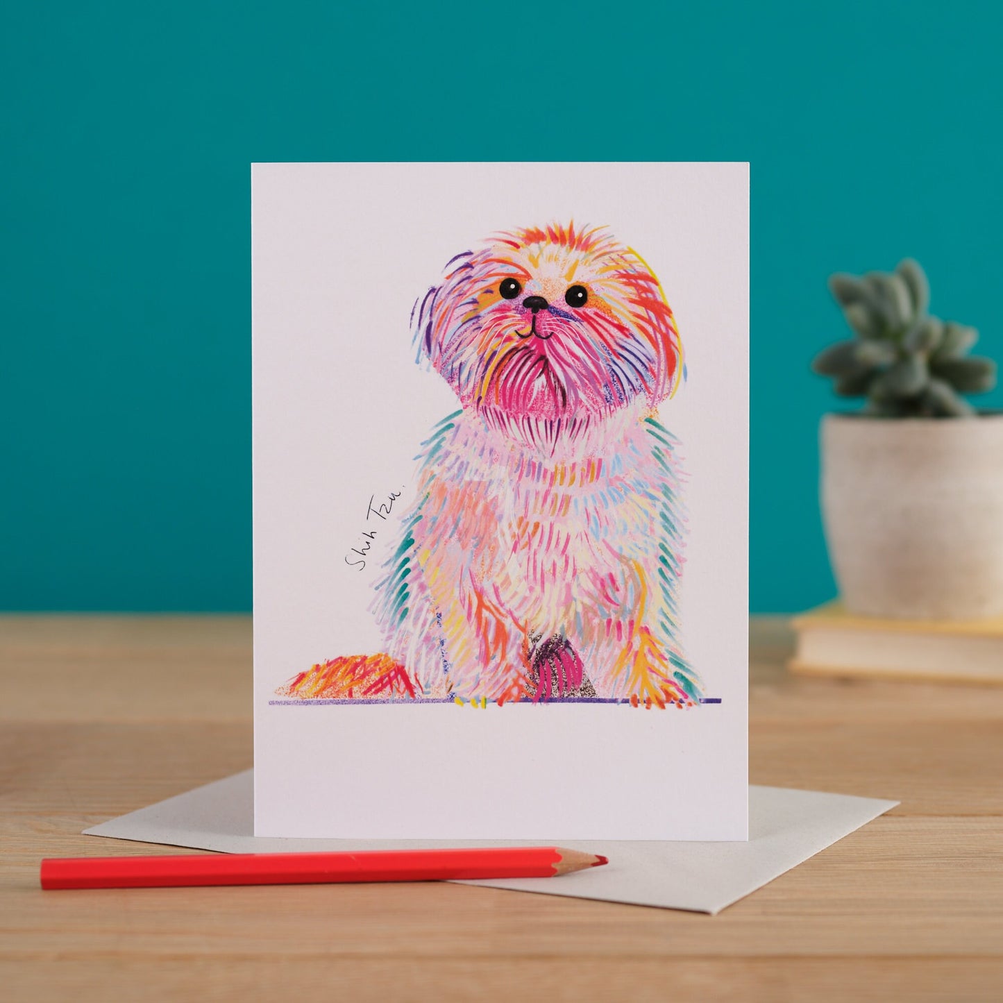 Shih Tzu Dog Card, Dog Gift, I DREW DOGS, WF006