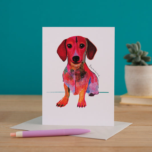 Dachshund Dog Card, Dog Gift, I DREW DOGS, WF012