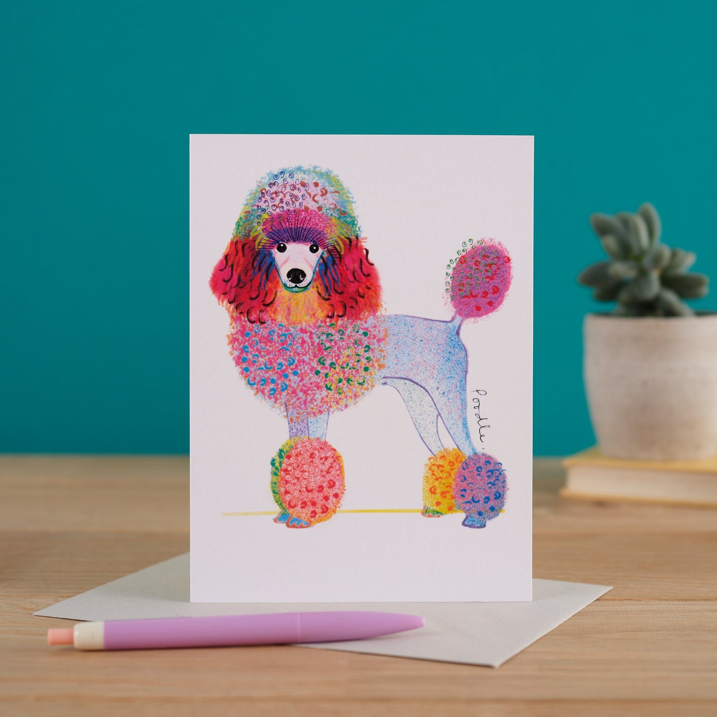 Poodle Dog Card, Dog Gift, I DREW DOGS, WF025