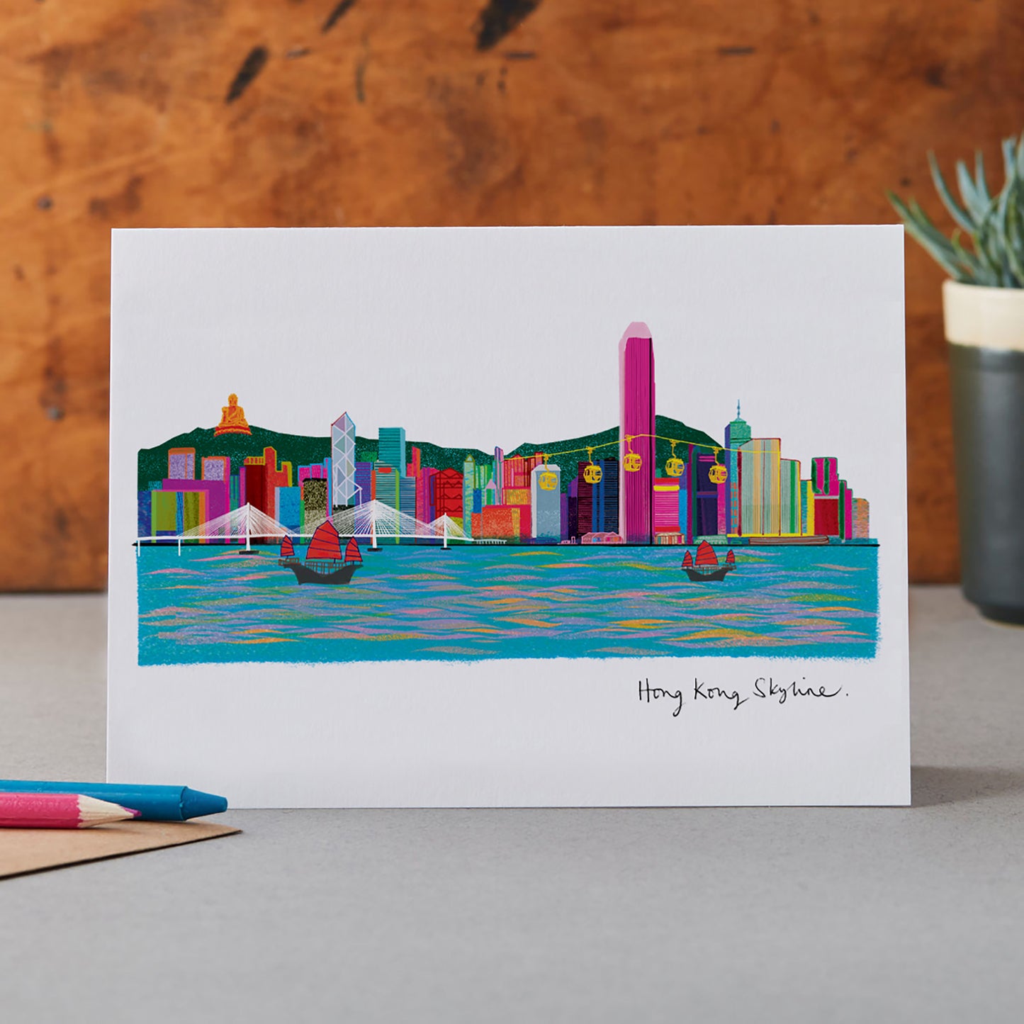 HONG KONG SKYLINE CARD