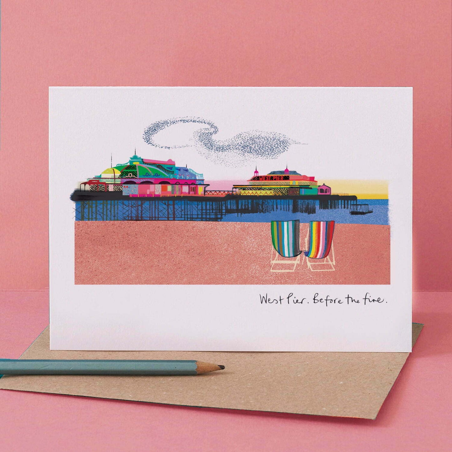 WEST PIER BEFORE THE FIRE CARD