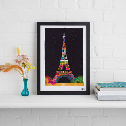 THE EIFFEL BY NIGHT PRINT TOWER