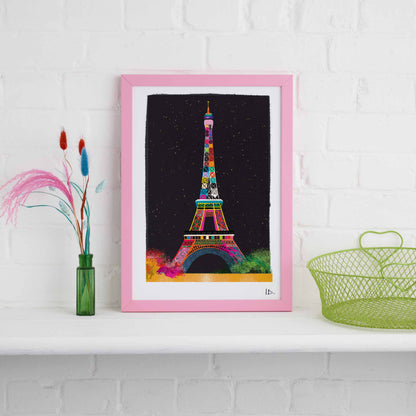 THE EIFFEL BY NIGHT PRINT TOWER