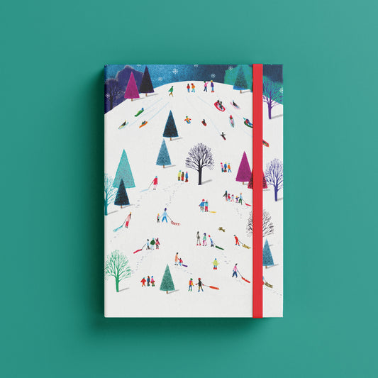 Christmas Sledging A5 Soft Cover Notebook