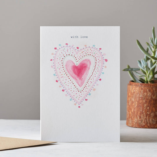 WITH LOVE HEART CARD