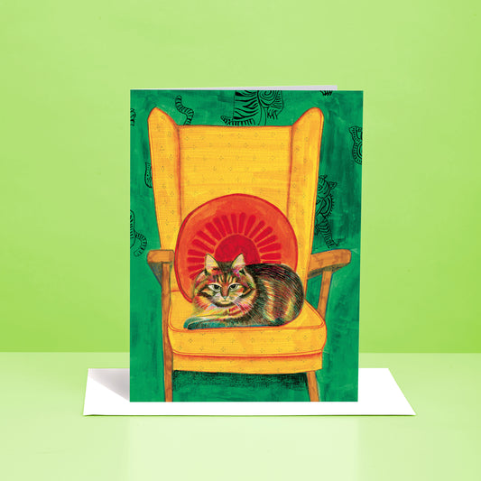 Chair Cat greetings card