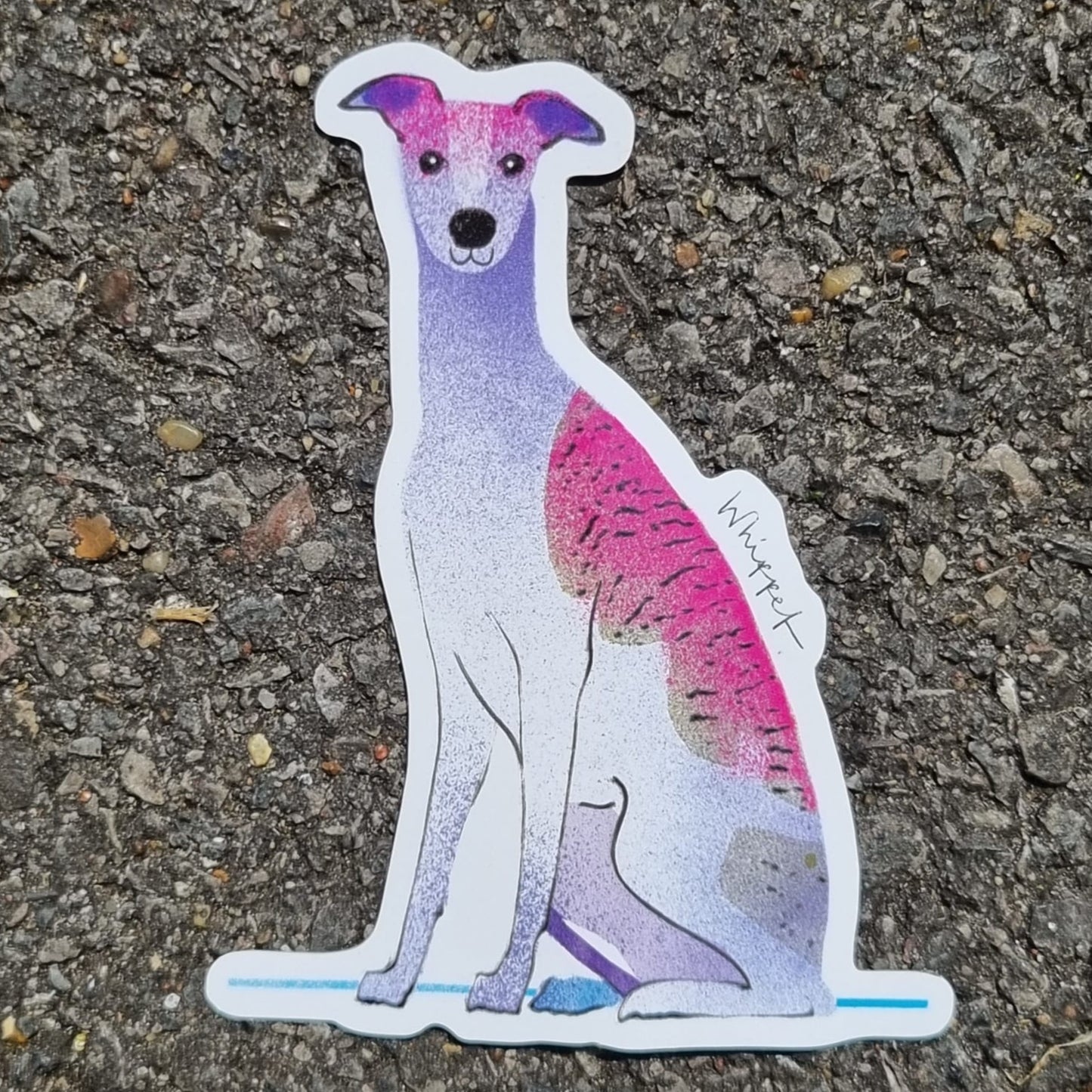 Whippet Dog Sticker, I DREW DOGS, Dog Stickers, Dog Gifts