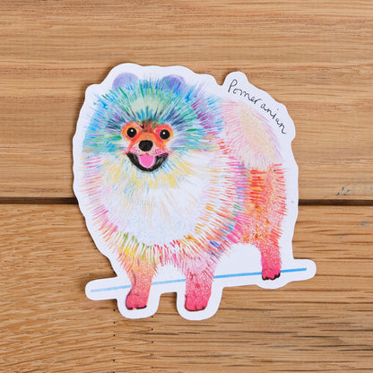 Pomeranian Dog Sticker, I DREW DOGS, Dog Stickers, Dog Gifts