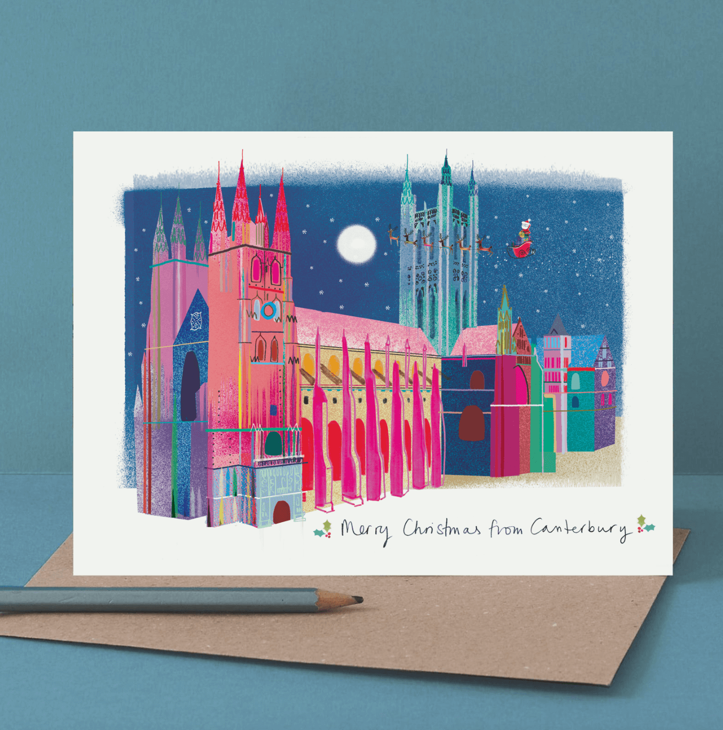 CHRISTMAS CANTERBURY CATHEDRAL CARD