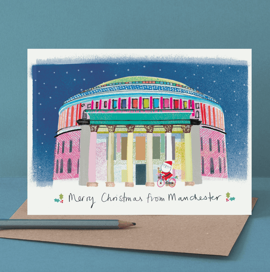 CHRISTMAS MANCHESTER LIBRARY CARD