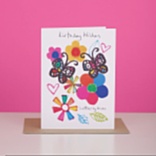 BUTTERFLY KISSES BIRTHDAY CARD