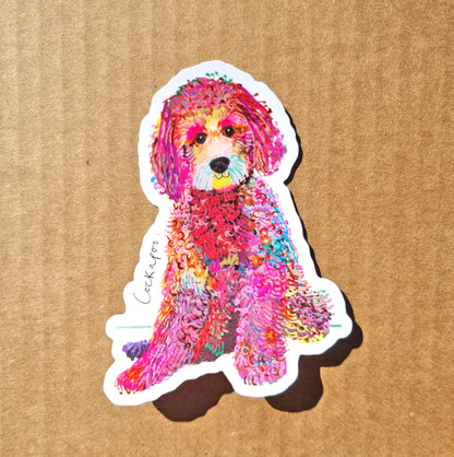 Cockapoo Dog Sticker, I DREW DOGS, Dog Stickers, Dog Gifts