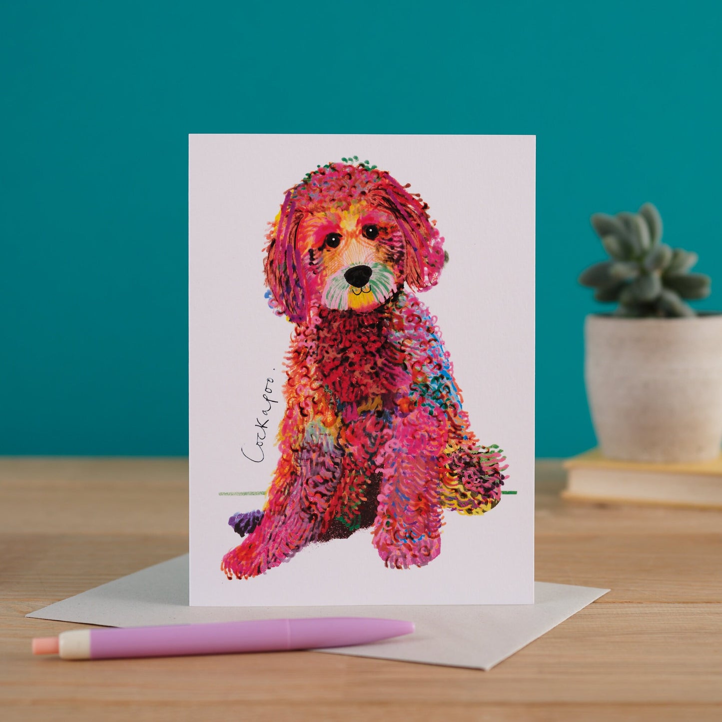 Cockapoo Dog Card, Dog Gift, I DREW DOGS, WF002