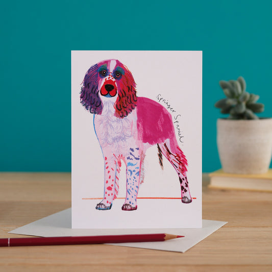 Springer Spaniel Dog Card, Dog Gift, I DREW DOGS, WF024
