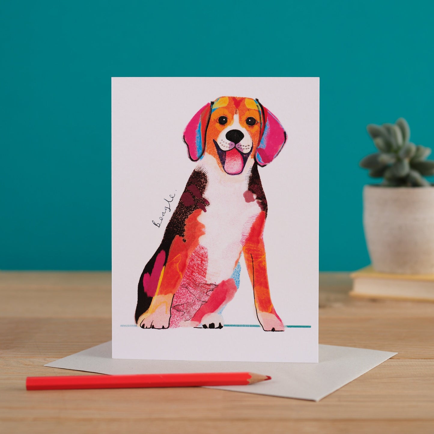 Beagle Dog Card, Dog Gift, I DREW DOGS, WF010