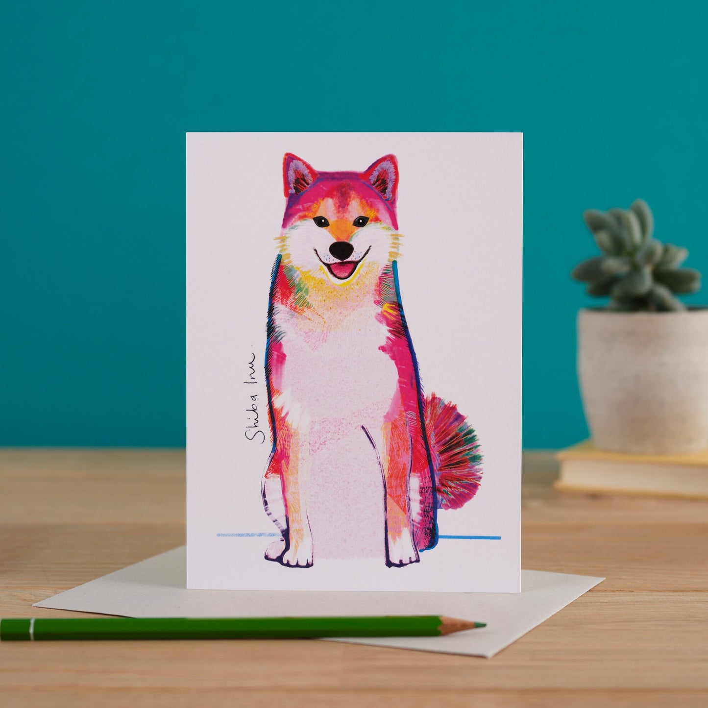 Shiba Inu Dog Card, Dog Gift, I DREW DOGS, WF020