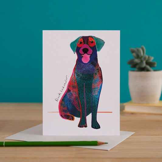 Black Labrador Dog Card, Dog Gift, I DREW DOGS, WF022